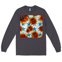 Smoke patriotic sunflowers and stars Long Sleeve Tee - BundleAndBundleShop
