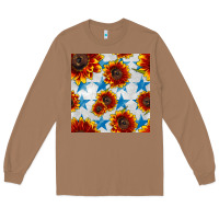 Toasted Coconut patriotic sunflowers and stars Long Sleeve Tee - BundleAndBundleShop