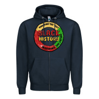 Navy honoring the past inspiring future Zipper Hoodie - MaliasSmallBusiness