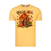 Vintage Mustard hello fall pumpkins  cowgirl  and roses Vintage Tee - AdoDesignShop