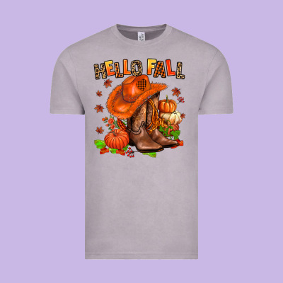 Hello Fall Pumpkins  Cowgirl  And Roses Vintage Tee Designed By Adodesignshop