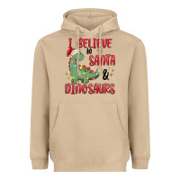 Mushroom i believe in santa & dinosaurs Heavyweight Hoodie - MaliasSmallBusiness