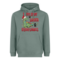 Sage i believe in santa & dinosaurs Heavyweight Hoodie - MaliasSmallBusiness