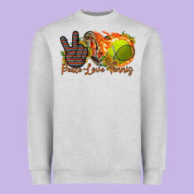 Peace Love Tennis Heavyweight Sweatshirt Designed By Racoondesign