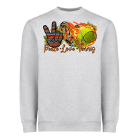 Heather Grey peace love tennis Heavyweight Sweatshirt - RacoonDesign