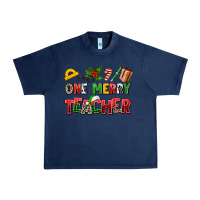 Navy one merry teacher Urban Heavy Tee - AdoDesignShop