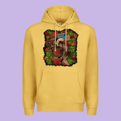 Valentines Day Cowboy Cactus Rose Premium Hoodie Designed By Ranaportraitstore