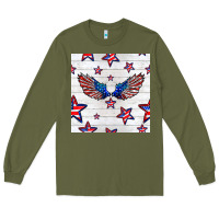 Army Green patriotic eagle wing Long Sleeve Tee - BundleAndBundleShop