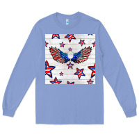 Colony Blue patriotic eagle wing Long Sleeve Tee - BundleAndBundleShop