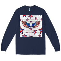 Navy patriotic eagle wing Long Sleeve Tee - BundleAndBundleShop