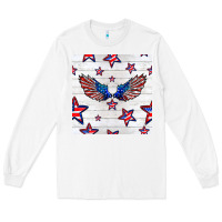White patriotic eagle wing Long Sleeve Tee - BundleAndBundleShop