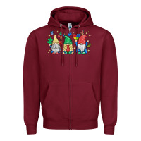 Burgundy autism gnome Zipper Hoodie - MaliasSmallBusiness