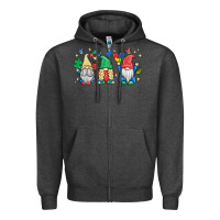 Charcoal Heather autism gnome Zipper Hoodie - MaliasSmallBusiness