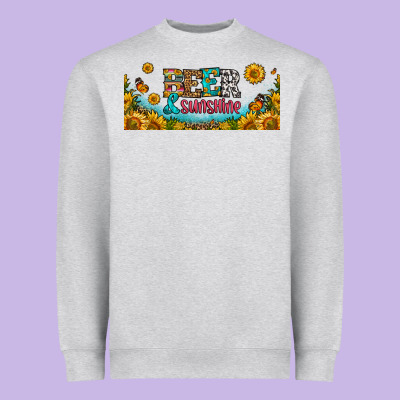 Beer And Sunshine 16oz Libbey Cup Heavyweight Sweatshirt Designed By Hra Design Shop