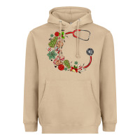 Mushroom custom name christmas stethoscope Heavyweight Hoodie - MaliasSmallBusiness