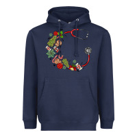 Navy custom name christmas stethoscope Heavyweight Hoodie - MaliasSmallBusiness