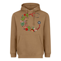 Toasted Coconut custom name christmas stethoscope Heavyweight Hoodie - MaliasSmallBusiness
