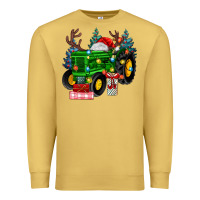 Antique Gold farm tractor christmas Premium Sweatshirt - MaliasSmallBusiness