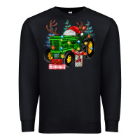Black farm tractor christmas Premium Sweatshirt - MaliasSmallBusiness