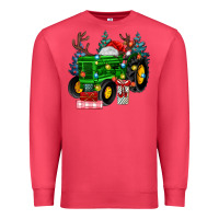 Cardinal farm tractor christmas Premium Sweatshirt - MaliasSmallBusiness