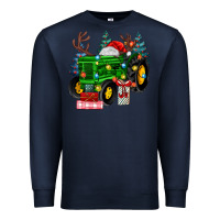 Navy farm tractor christmas Premium Sweatshirt - MaliasSmallBusiness