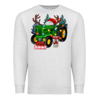 Oatmeal Heather farm tractor christmas Premium Sweatshirt - MaliasSmallBusiness