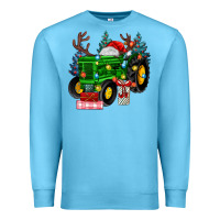 Ocean Blue farm tractor christmas Premium Sweatshirt - MaliasSmallBusiness