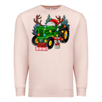 Pale Pink farm tractor christmas Premium Sweatshirt - MaliasSmallBusiness