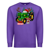Purple farm tractor christmas Premium Sweatshirt - MaliasSmallBusiness