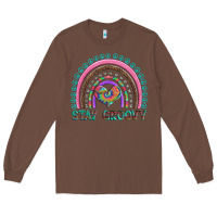 Chestnut stay groovy with rainbow and heart Long Sleeve Tee - Artiststas