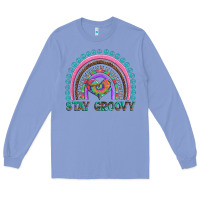Colony Blue stay groovy with rainbow and heart Long Sleeve Tee - Artiststas