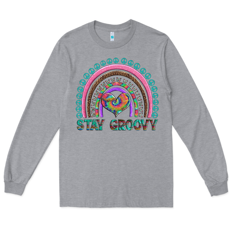 Stay Groovy With Rainbow And Heart Long Sleeve Tee by Artiststas | Teevron