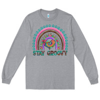 Heather Grey stay groovy with rainbow and heart Long Sleeve Tee - Artiststas