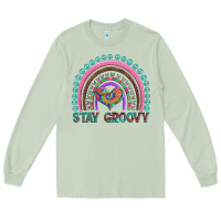 Matcha stay groovy with rainbow and heart Long Sleeve Tee - Artiststas