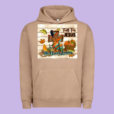 Fall For Jesus He Never Leaves Urban Hoodie Designed By Tumblerdesignbyshophia