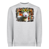 Heather Grey sunflower sheep Heavyweight Sweatshirt - RacoonDesign