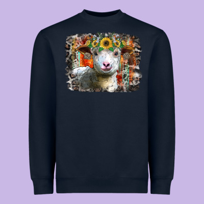 Sunflower Sheep Heavyweight Sweatshirt Designed By Racoondesign