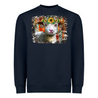 Navy sunflower sheep Heavyweight Sweatshirt - RacoonDesign