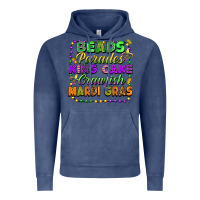 Vintage Denim beads parades king cake crawfish mardi gras Vintage Hoodie - FaDigitalArtStudio