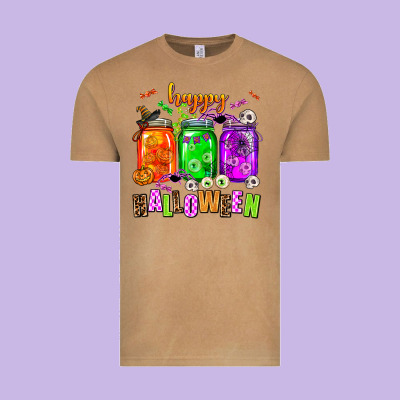 Happy Halloween Jars And Horror Vintage Tee Designed By Adodesignshop