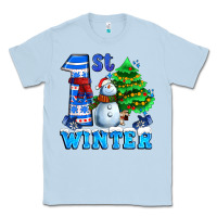 Dusty Blue first winter with snowman Classic Tee - AdoDesignShop