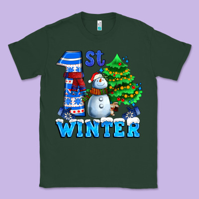 First Winter With Snowman Classic Tee Designed By Adodesignshop