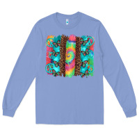 Colony Blue hippie peace sign butterfly leopard and tie dye brushstroke Long Sleeve Tee - Artiststas