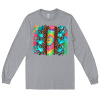 Heather Grey hippie peace sign butterfly leopard and tie dye brushstroke Long Sleeve Tee - Artiststas