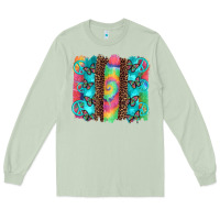 Matcha hippie peace sign butterfly leopard and tie dye brushstroke Long Sleeve Tee - Artiststas