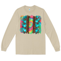 Mushroom hippie peace sign butterfly leopard and tie dye brushstroke Long Sleeve Tee - Artiststas