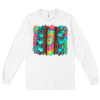 White hippie peace sign butterfly leopard and tie dye brushstroke Long Sleeve Tee - Artiststas