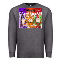 Charcoal Heather happy hallothanksmas gnomies Premium Sweatshirt - MaliasSmallBusiness