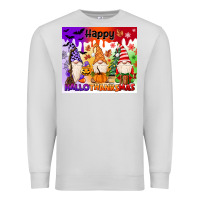 Dove Grey happy hallothanksmas gnomies Premium Sweatshirt - MaliasSmallBusiness