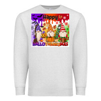 Oatmeal Heather happy hallothanksmas gnomies Premium Sweatshirt - MaliasSmallBusiness